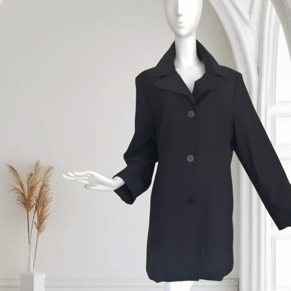 Esprit Black Trench Coat with Classic Tailoring